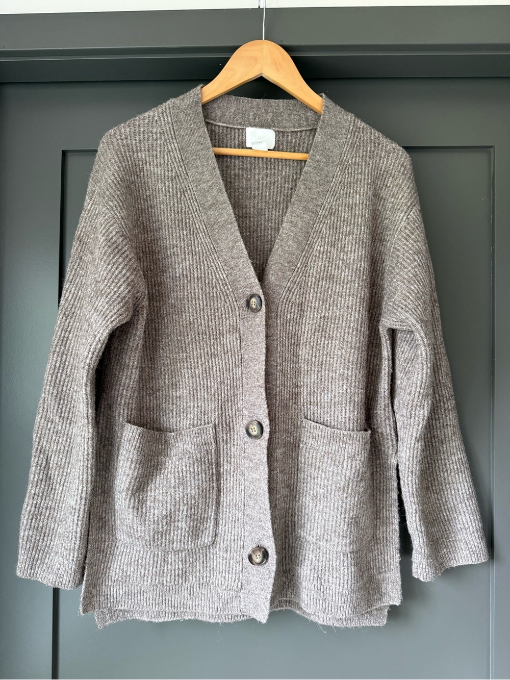 H&M Ribbed Button-Front Cardigan Sweater